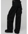 Punk Rave Black Gothic Punk Low-Waist Wide-Leg Pants for Women