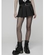 Punk Rave Black Gothic Punk Pleated A-Line Mini Skirt
