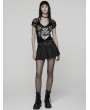 Punk Rave Black Gothic Punk Pleated A-Line Mini Skirt