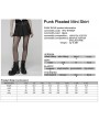 Punk Rave Black Gothic Punk Pleated A-Line Mini Skirt