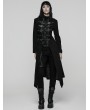 Punk Rave Black Gothic Punk Double-Zipper Skeleton Coat for Women