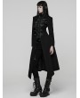Punk Rave Black Gothic Punk Double-Zipper Skeleton Coat for Women