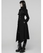 Punk Rave Black Gothic Punk Double-Zipper Skeleton Coat for Women