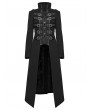 Punk Rave Black Gothic Punk Double-Zipper Skeleton Coat for Women