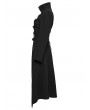 Punk Rave Black Gothic Punk Double-Zipper Skeleton Coat for Women