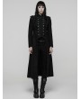 Punk Rave Black Retro Gothic Double-Breasted Woolen Long Coat for Women