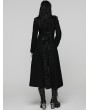 Punk Rave Black Retro Gothic Double-Breasted Woolen Long Coat for Women