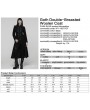 Punk Rave Black Retro Gothic Double-Breasted Woolen Long Coat for Women