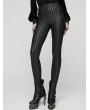 Punk Rave Black Gothic Striped Leggings for Women