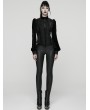 Punk Rave Black Gothic Striped Leggings for Women