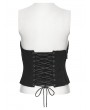 Punk Rave Black Gothic Punk Pleated Lace-Up Tube Top for Women