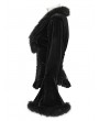 Punk Rave Black Gothic Furry V-Neck Velvet Cardigan for Women