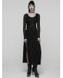 Punk Rave Black Gothic Decadent Punk Style Slit Long Dress