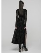Punk Rave Black Gothic Decadent Punk Style Slit Long Dress