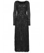 Punk Rave Black Gothic Decadent Punk Style Slit Long Dress