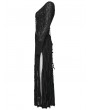 Punk Rave Black Gothic Decadent Punk Style Slit Long Dress