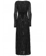 Punk Rave Black Gothic Decadent Punk Style Slit Long Dress
