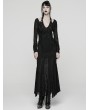 Punk Rave Black Gothic Punk Halterneck Asymmetric Long Dress