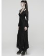Punk Rave Black Gothic Punk Halterneck Asymmetric Long Dress