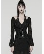Punk Rave Black Gothic Cross Bat Patent Leather Corset Waistband
