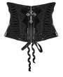 Punk Rave Black Gothic Cross Bat Patent Leather Corset Waistband
