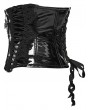 Punk Rave Black Gothic Cross Bat Patent Leather Corset Waistband