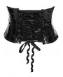 Punk Rave Black Gothic Cross Bat Patent Leather Corset Waistband