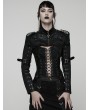 Punk Rave Black Gothic Punk Women's Cropped Jacket with Detachable Chain