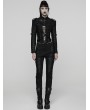 Punk Rave Black Gothic Punk Women's Cropped Jacket with Detachable Chain