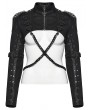 Punk Rave Black Gothic Punk Women's Cropped Jacket with Detachable Chain