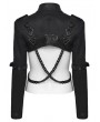 Punk Rave Black Gothic Punk Women's Cropped Jacket with Detachable Chain