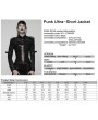 Punk Rave Black Gothic Punk Women's Cropped Jacket with Detachable Chain