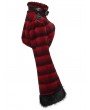 Punk Rave Black and Red Gothic Punk Striped Fluffy Fur Coat for Women