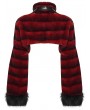 Punk Rave Black and Red Gothic Punk Striped Fluffy Fur Coat for Women