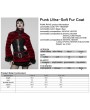 Punk Rave Black and Red Gothic Punk Striped Fluffy Fur Coat for Women