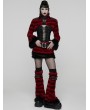 Punk Rave Black and Red Gothic Punk Striped Fluffy Fur Leg Warmers
