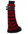 Punk Rave Black and Red Gothic Punk Striped Fluffy Fur Leg Warmers