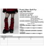 Punk Rave Black and Red Gothic Punk Striped Fluffy Fur Leg Warmers