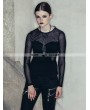 Devil Fashion Black Spider Web Gothic Long Sleeves Shirt for Women