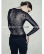 Devil Fashion Black Spider Web Gothic Long Sleeves Shirt for Women