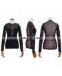 Devil Fashion Black Spider Web Gothic Long Sleeves Shirt for Women