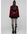 Punk Rave Black and Red Gothic Punk Striped Fluffy Fur Mini Skirt