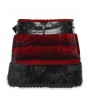 Punk Rave Black and Red Gothic Punk Striped Fluffy Fur Mini Skirt