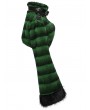 Punk Rave Black and Green Gothic Punk Striped Fluffy Fur Coat for Women