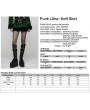 Punk Rave Black and Green Gothic Punk Striped Fluffy Fur Mini Skirt