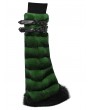 Punk Rave Black and Green Gothic Punk Striped Fluffy Fur Leg Warmers