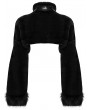 Punk Rave Black Gothic Punk Striped Fluffy Fur Coat for Women