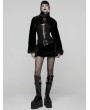 Punk Rave Black Gothic Punk Striped Fluffy Fur Mini Skirt