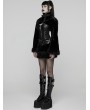 Punk Rave Black Gothic Punk Striped Fluffy Fur Mini Skirt