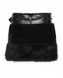 Punk Rave Black Gothic Punk Striped Fluffy Fur Mini Skirt